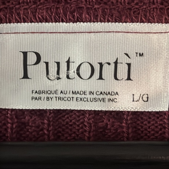 VTG PUTORTI CARDIGAN SWEATER WOMEN’S SIZE L BURGUNDY EXCELLENT CONDITION - Picture 4 of 8